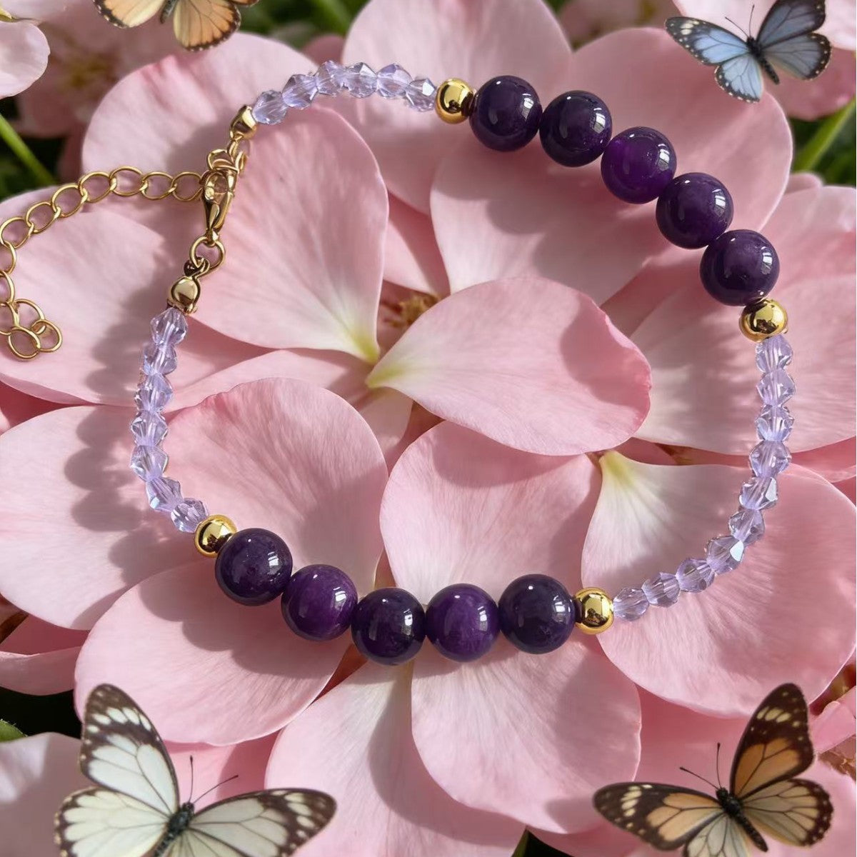 Stone Crystal Shell Butterfly Lucky Beads Bracelets