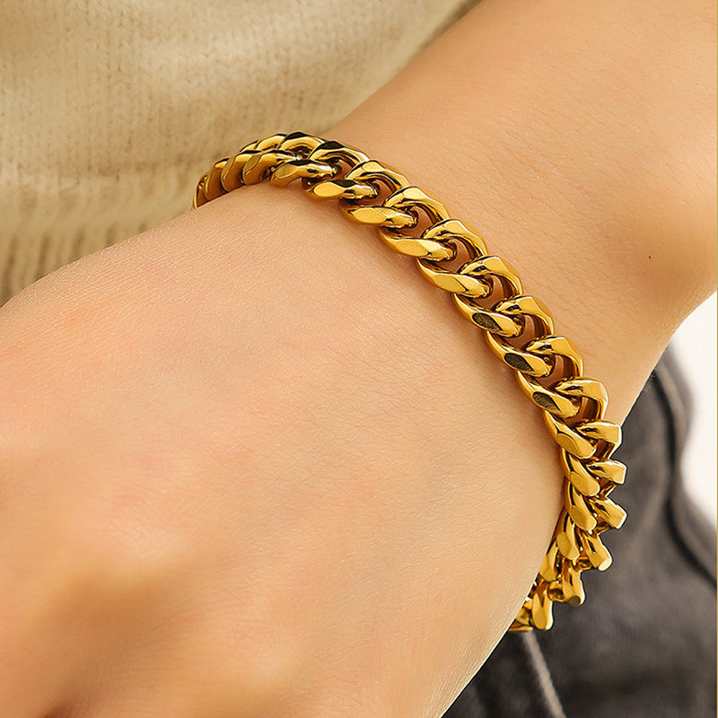 Men's Link Chain Titanium Steel Hip Hop Trend Stainless Simple Bracelet