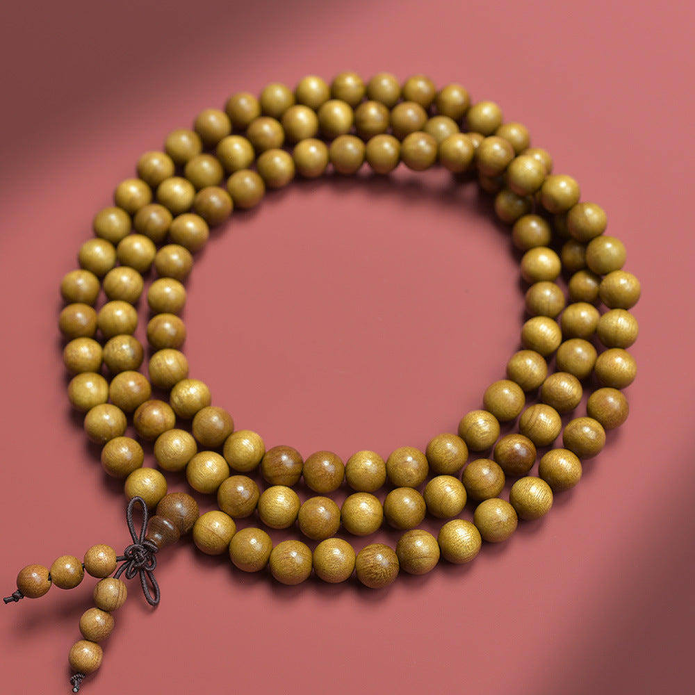 Men's S. Lee Natural Crafts Phoebe Gold Silk Water Ripple Wooden Bracelet
