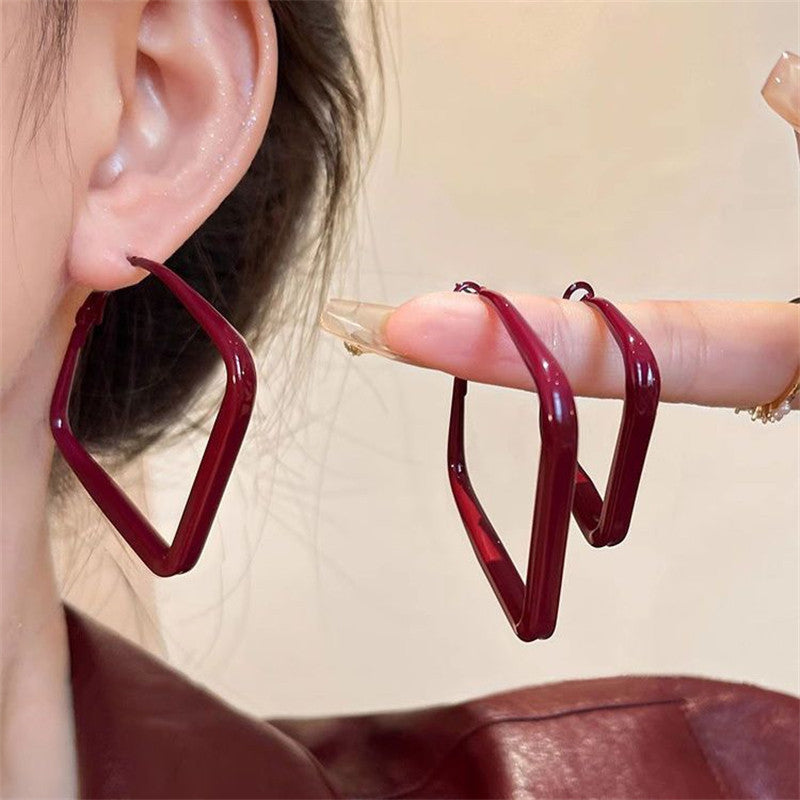 Women's More Red Geometric Hoop Style Elegant Rings