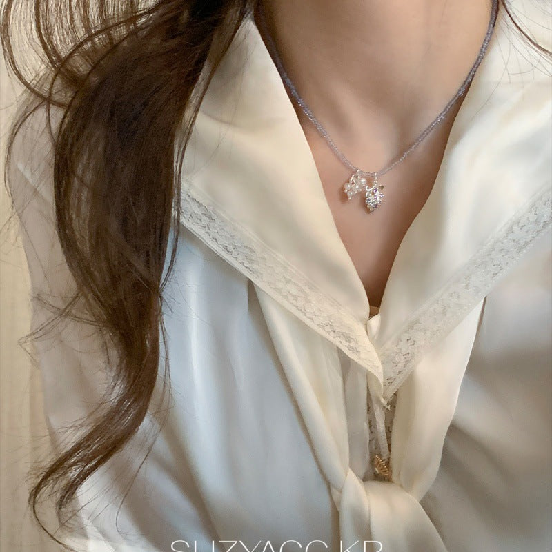 Grape Beaded Female Summer Fresh White Necklaces