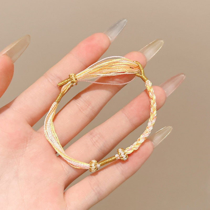 Women's & Men's Colorful Braided Rope Thread Design Simple Bracelet