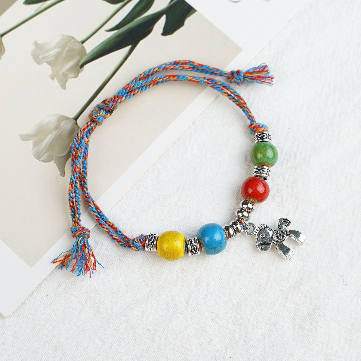 Women's Ceramic Beaded Fresh Antique Ethnic Style Simple For Summer Bracelets