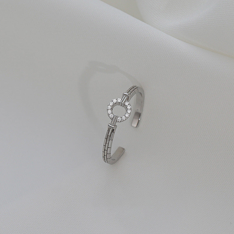 Small Diamond O-shaped Style Korean Affordable Luxury Fashion Niche Design Ring