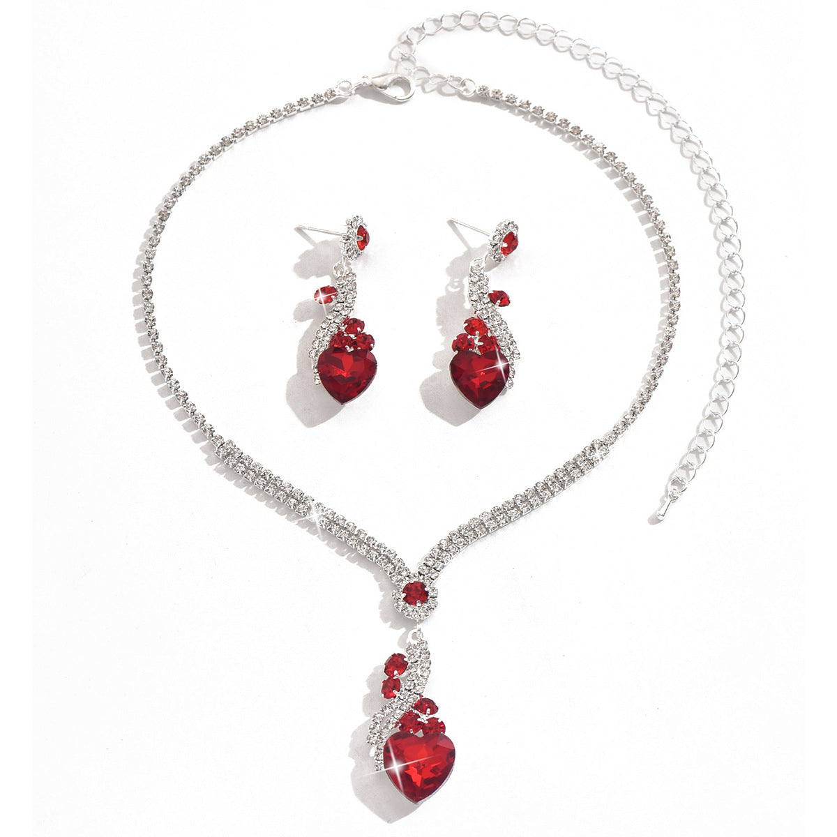 Women's Water Drop Geometry Crystal Two-piece Jewelry Set