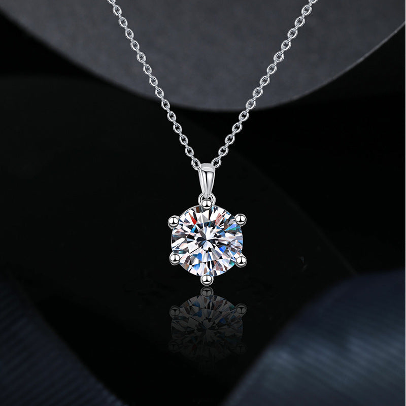 Diamond Sterling Sier Classic Single Platinum Necklaces