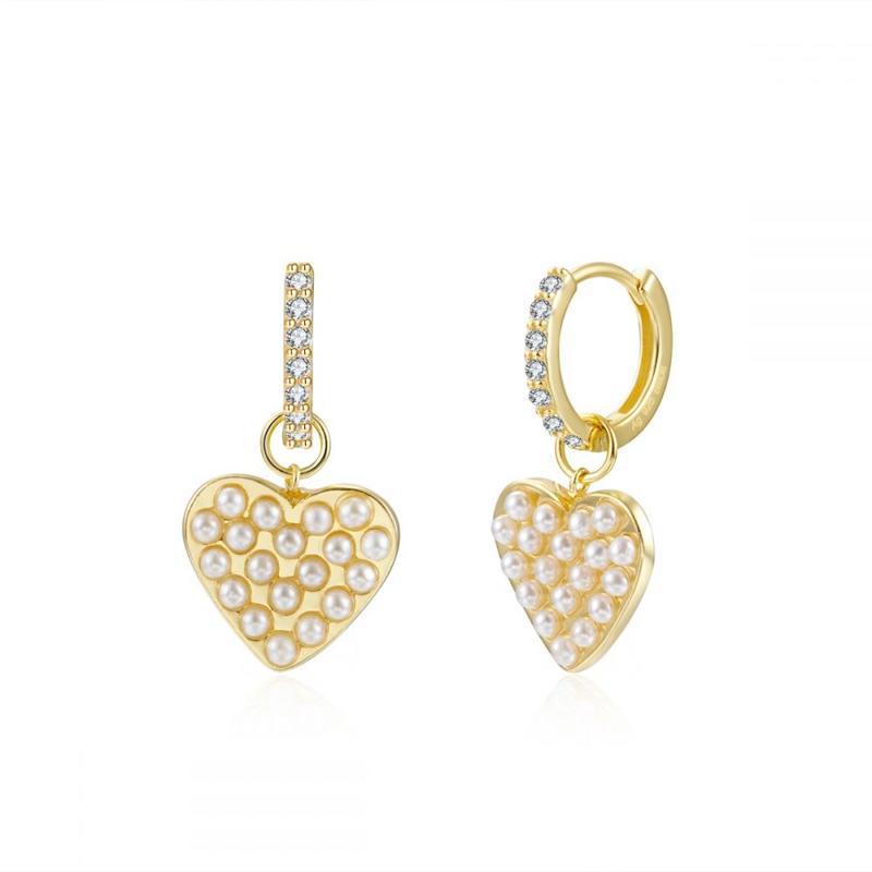 Micro Inlaid Zircon Butterfly Love Heart Ear Clip Eardrops Earrings