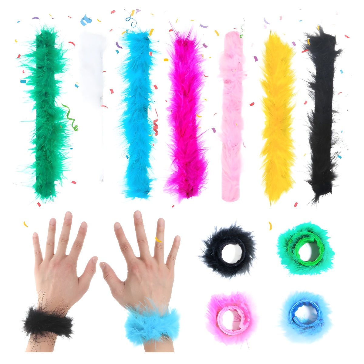Color Turkey Feather Pop Fur Headdress Gift Bracelets