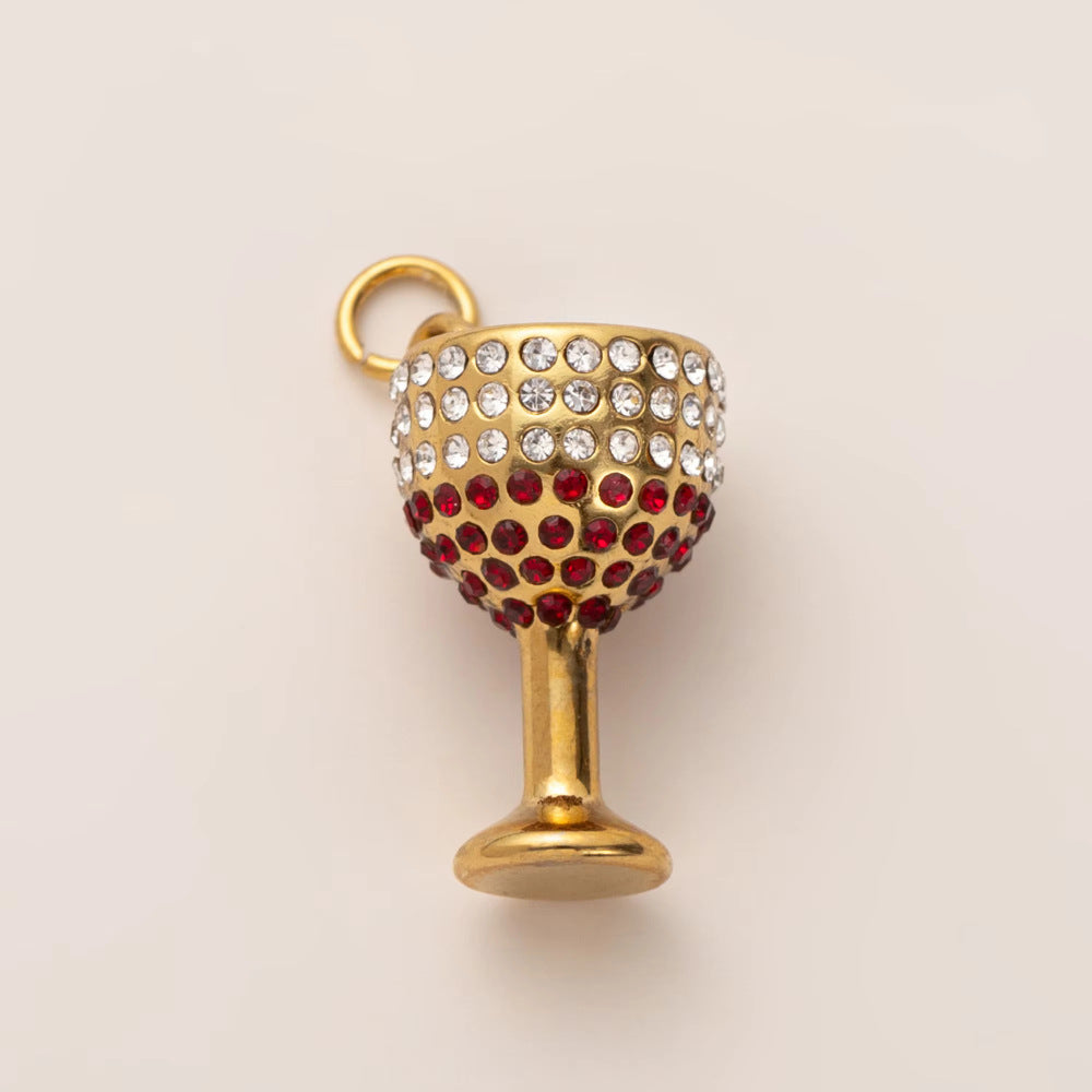Mushroom Parts Vacuum Plating Gold Color Pendants