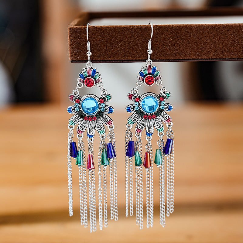 Chinese Style Crystal Long Chain Alloy Your Earrings