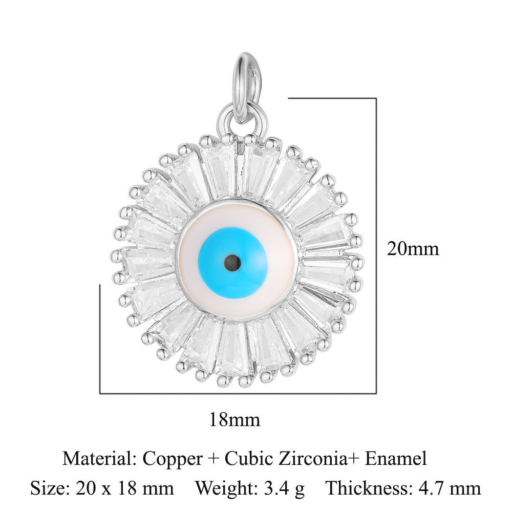 Devil's Eye Copper Zircon Ornament Accessories Pendants