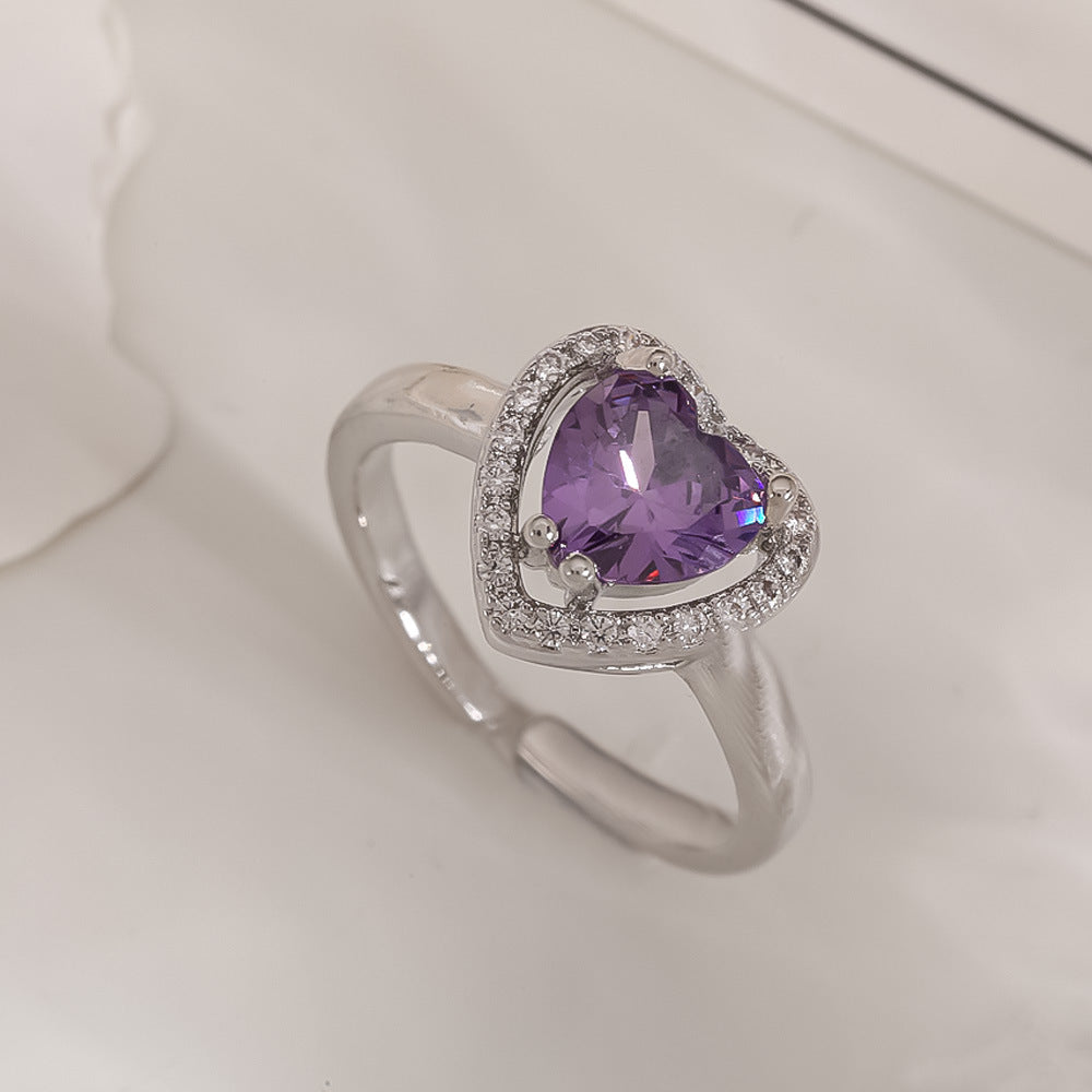 Women's Open-end Zircon Fashionable Classy Simple Cold Feeling Goddess Rings