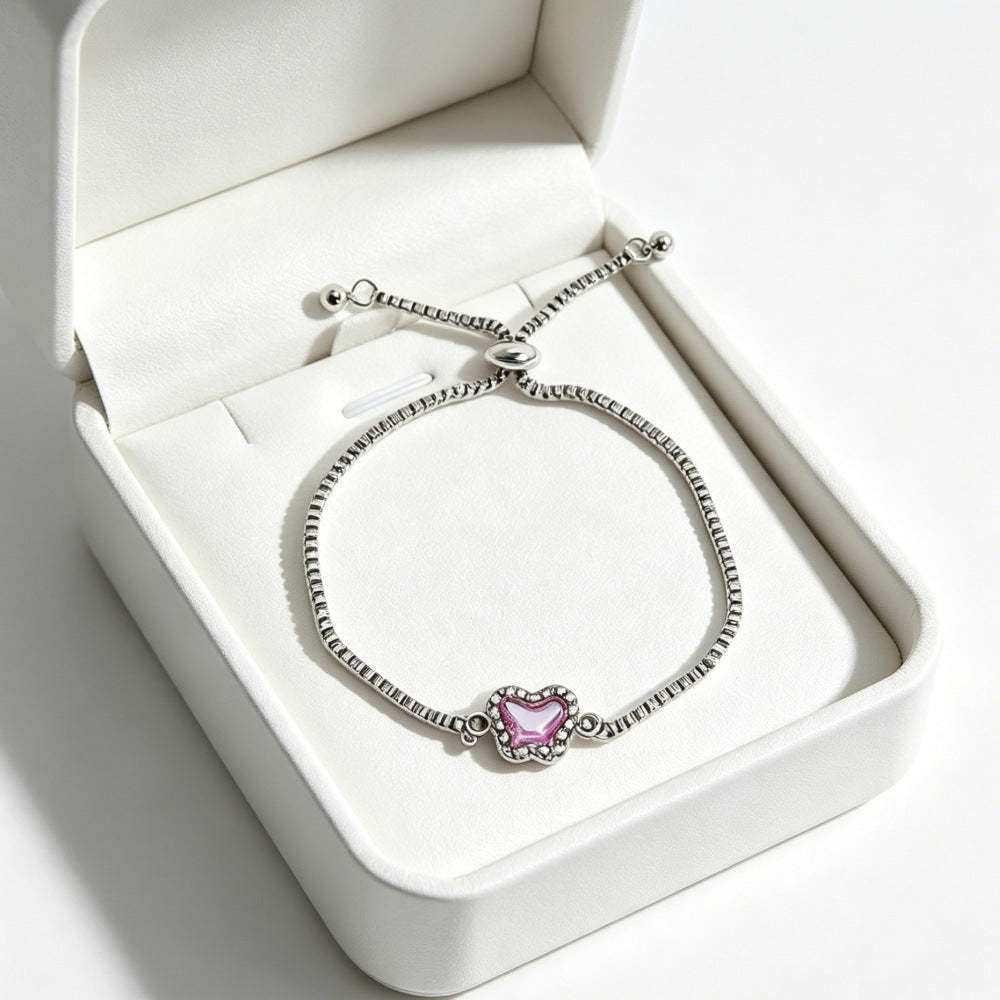 Heart Bow Tie Sweet Girly Style Special Interest Light Luxury Bracelet