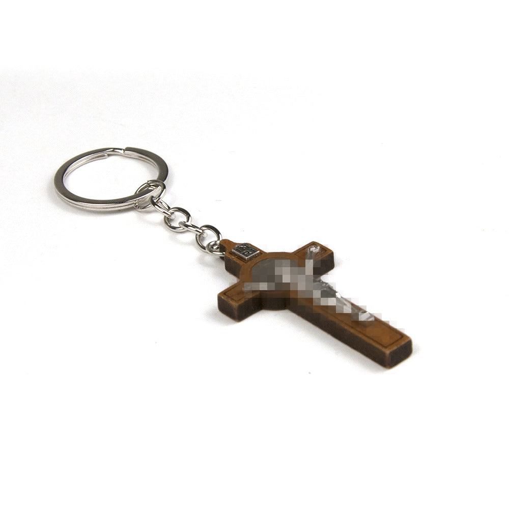 Popular Charming Cross Wooden Benedict Key Pendants