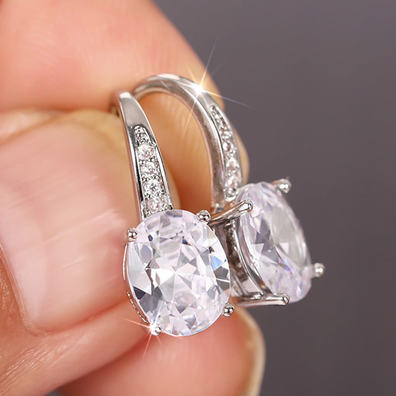 Comfortable Shi Fashion Elegant Zircon Female Earrings