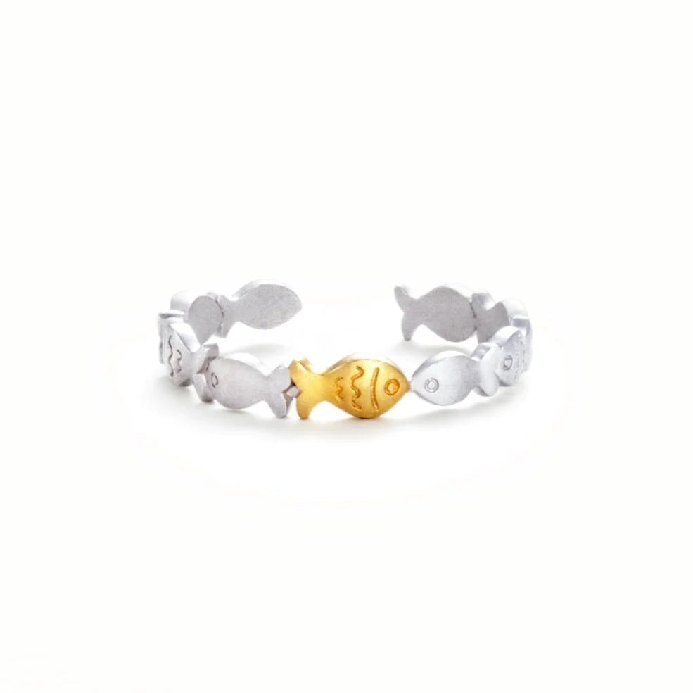 Small Fish Open Adjustable Personality Female Rings