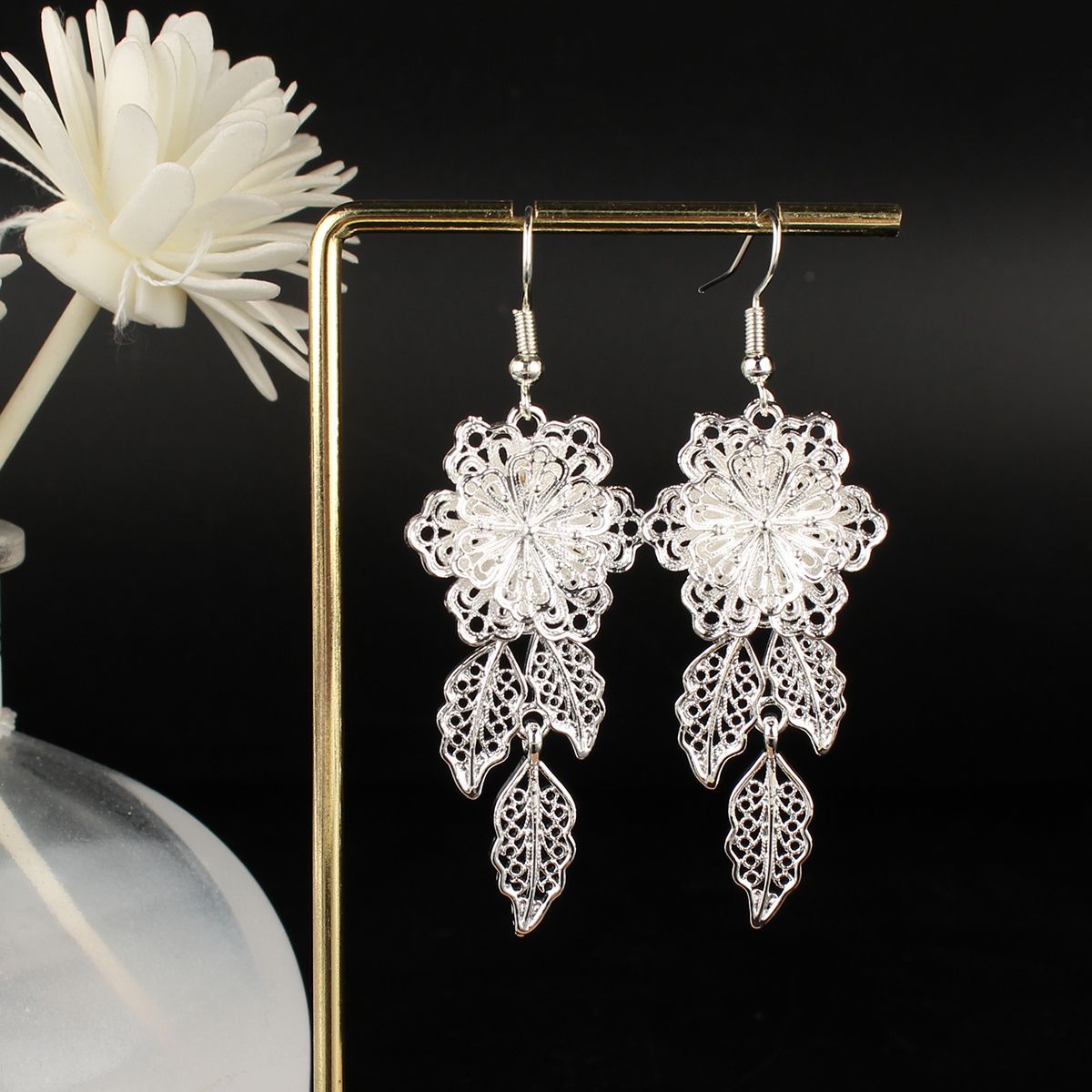 Style Imitation Miao Sier Vintage Tassel High-grade Colorful Earrings