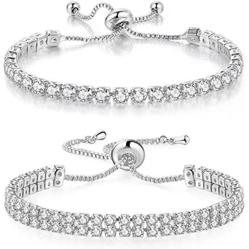Suit Zircon Tennis Pull Single Row Diamond Bracelet