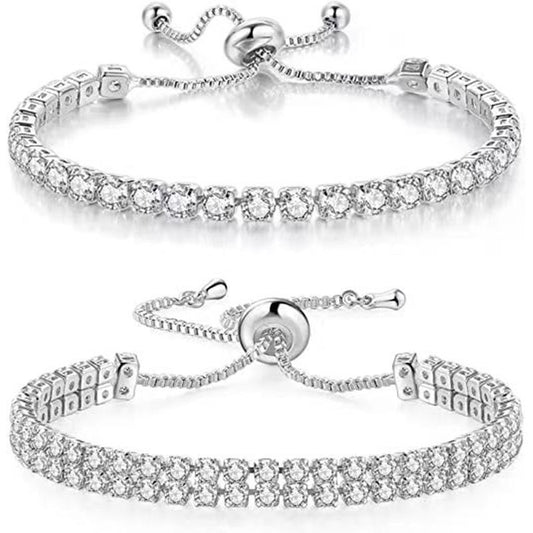 Suit Zircon Tennis Pull Single Row Diamond Bracelet