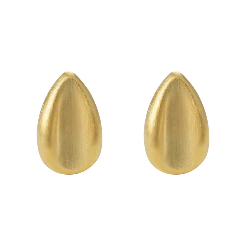 Brushed Water Drop Ear Cold Style Stud Earrings
