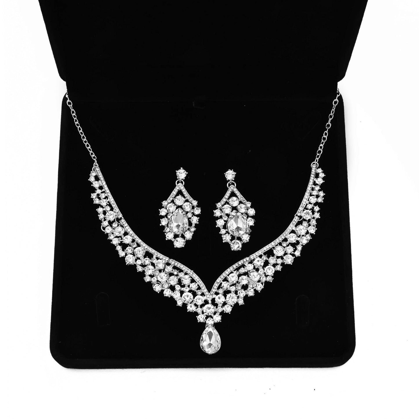 Bride Wedding Two-piece Exquisite Rhinestone Suite Necklaces