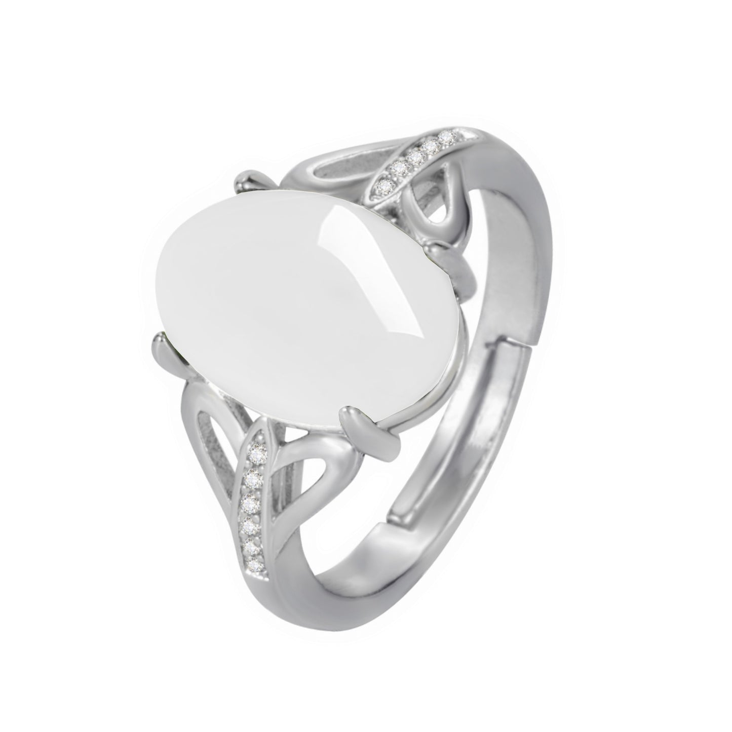 Variety Of Creative Green Agate Open Simple Retro Rings