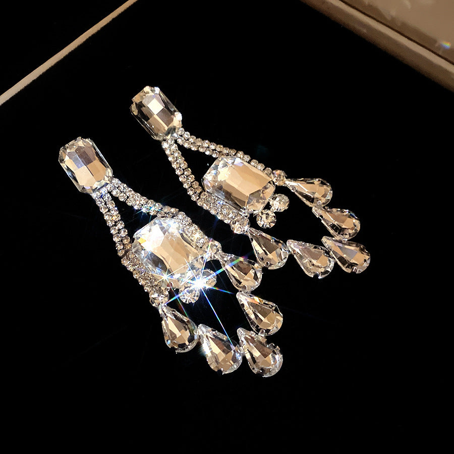 Women's Sier Diamond Tassel Light Luxury High-grade Simple Rings