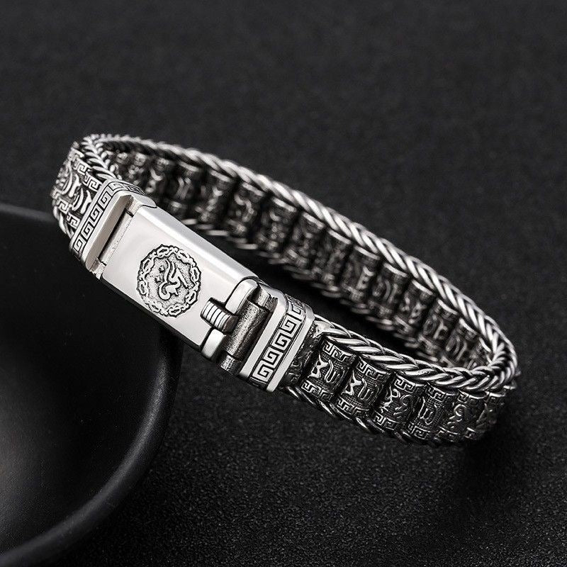 Men's Right Rain Sier Hand-woven Rotatable Chain Vintage Six Bracelet