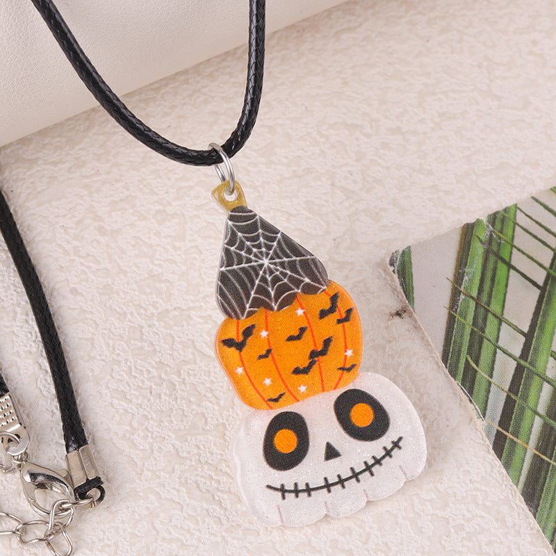Women's Cartoon Fun Ghost Pumpkin Acrylic Personalized Necklaces