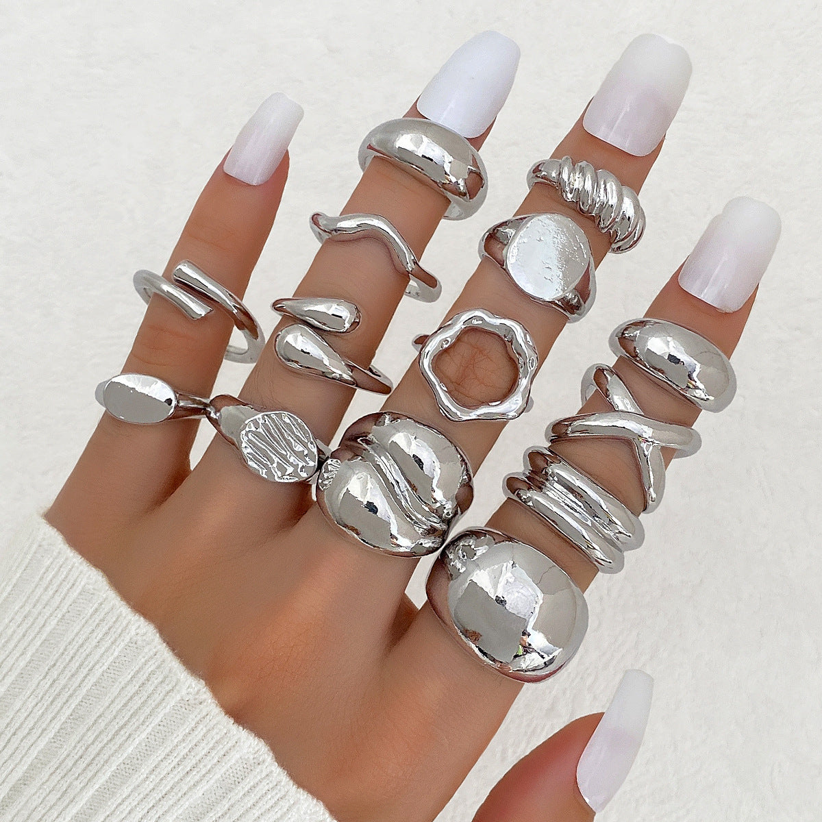 Women's Exaggerated Personalized Gold Irregular Oval Heart-shaped Open Rings