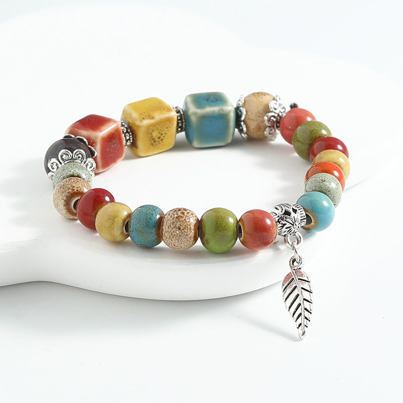 Ethnic Style Ceramic Beaded Artistic Ancient Bracelet