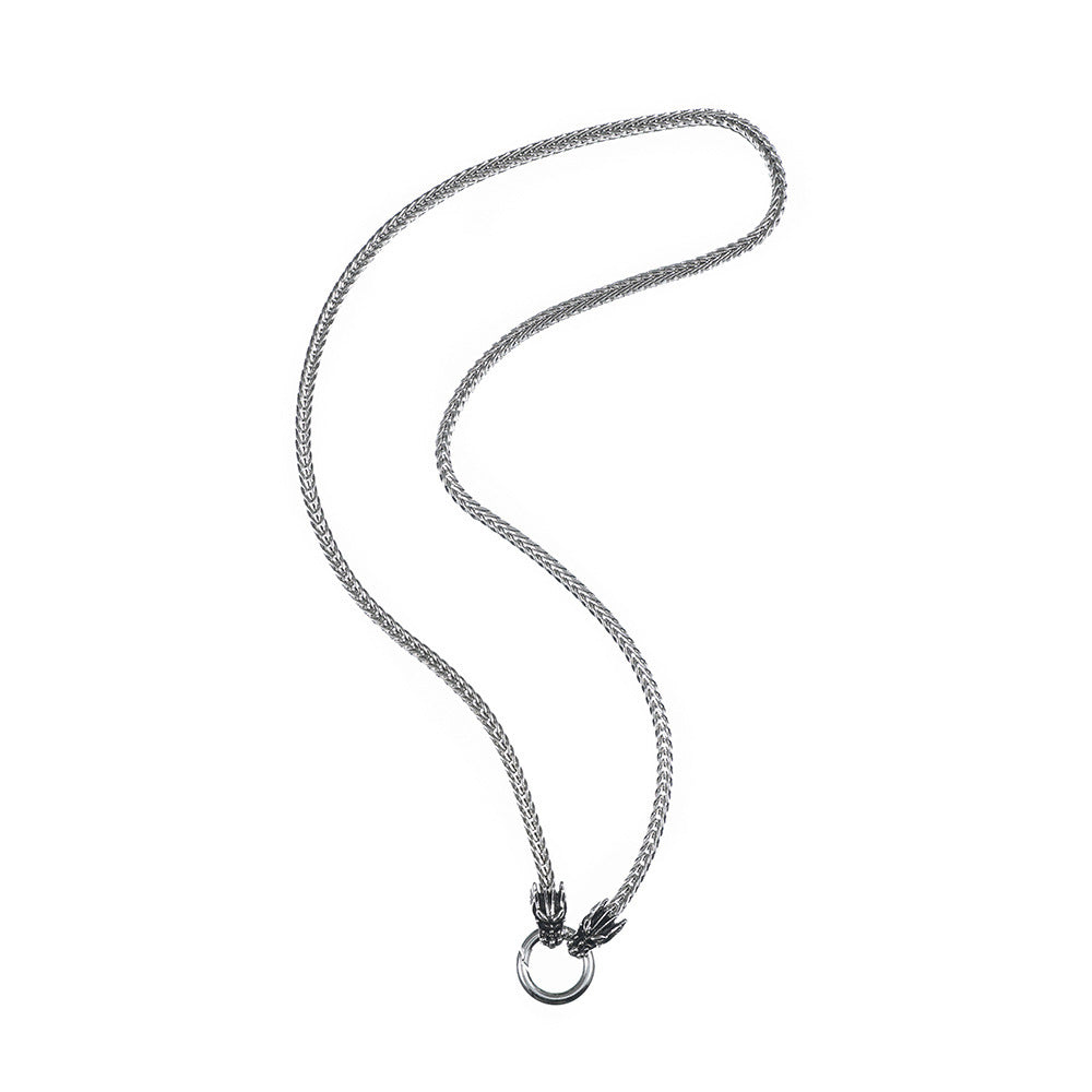 Men's Punk Stainless Steel Snake Head Beast Necklace