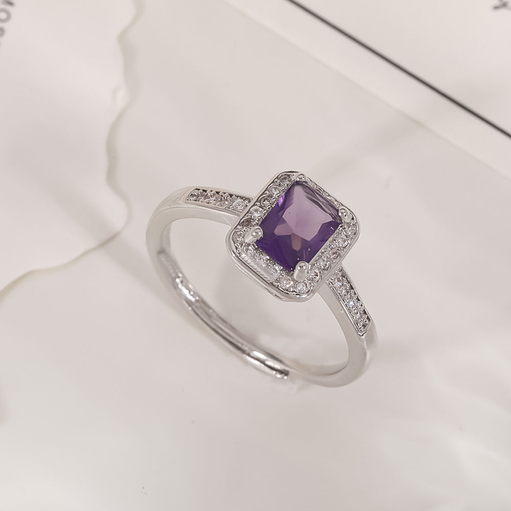 Women's Open-end Zircon Fashionable Classy Simple Cold Feeling Goddess Rings