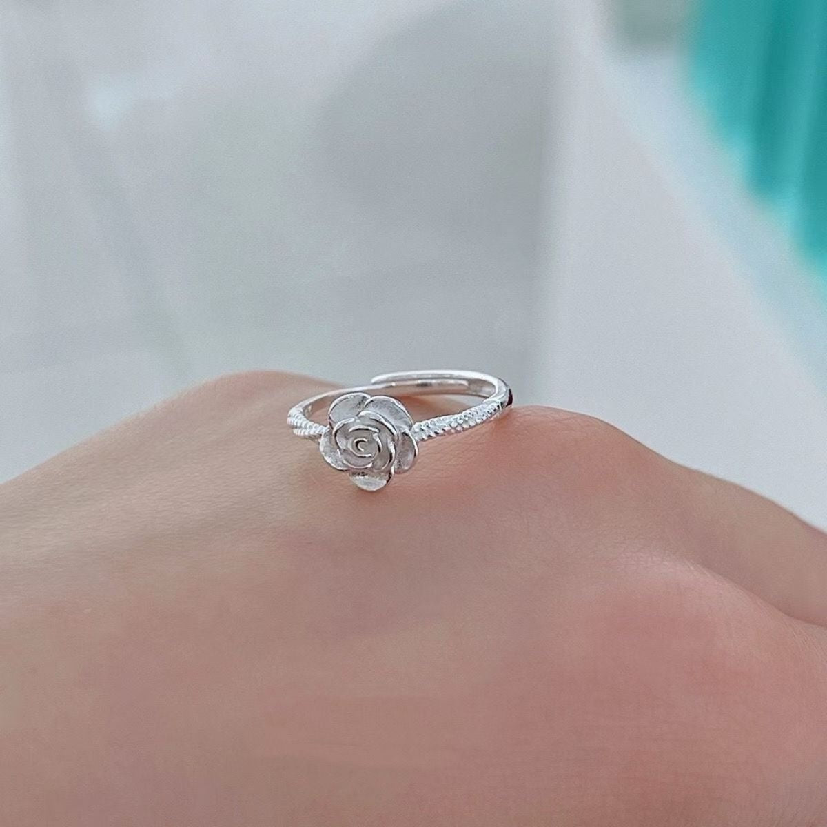 Women's & Men's Style Simple Flower Starry Meteor Shower Wide Rings