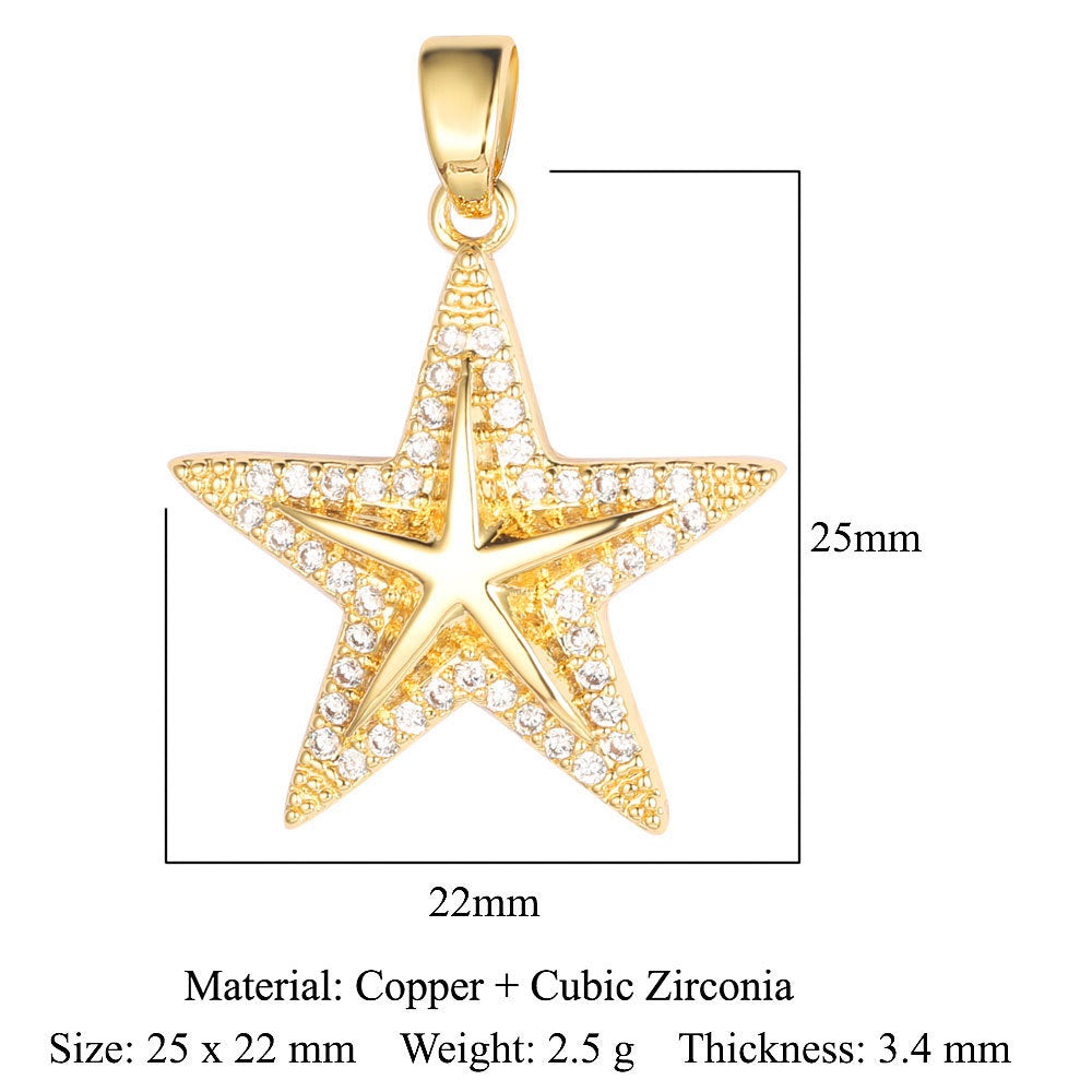 Color Zirconium Copper Micro Inlay Ornament Pendants