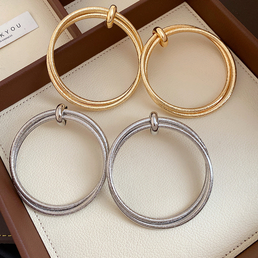 Women's Pleated Round Retro Fashion Minimalism Light Luxury High-grade Rings