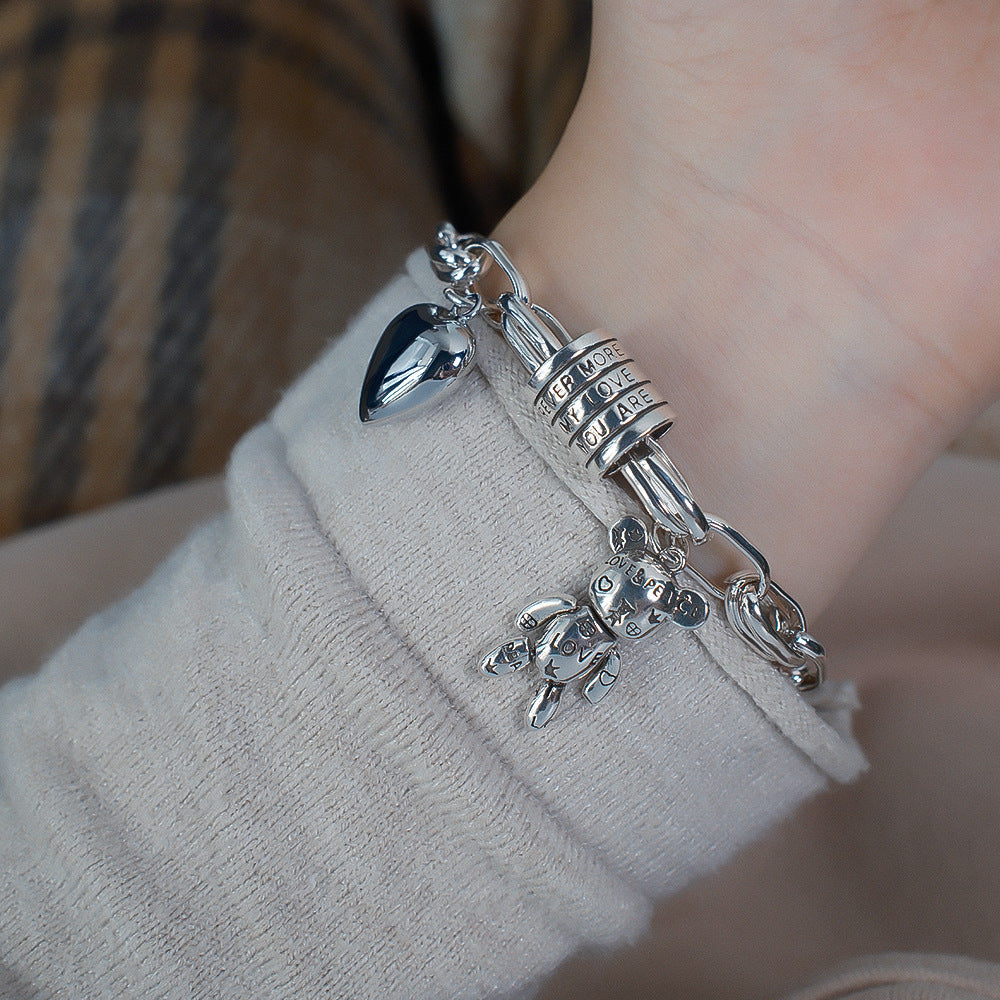 Women's Luxury Iti Bear Heart Simple Niche High Bracelet
