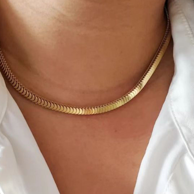 Fashion Scale Titanium Steel Gold Plating Necklaces
