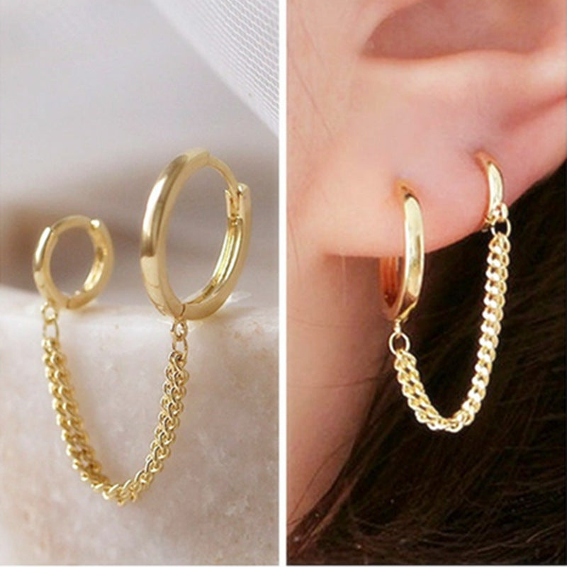 Double One-piece Simple Personality Single Short Ear Buckle