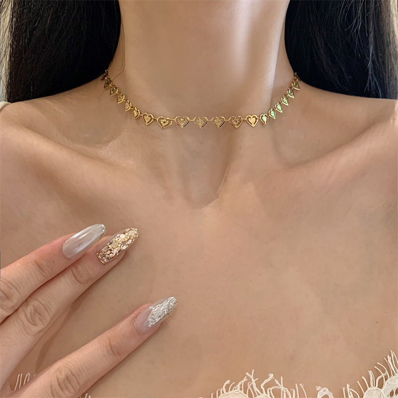 Heart Shape Handmade Chain Clavicle Live Necklaces
