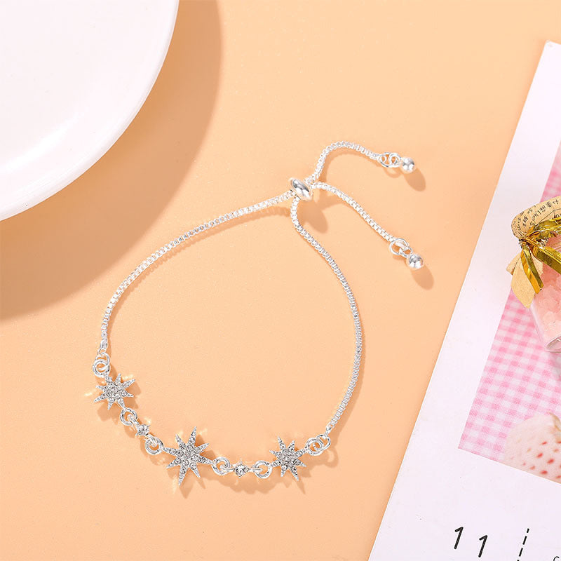 Women's Zircon Flower Korean Simple Design Personalized Bracelets