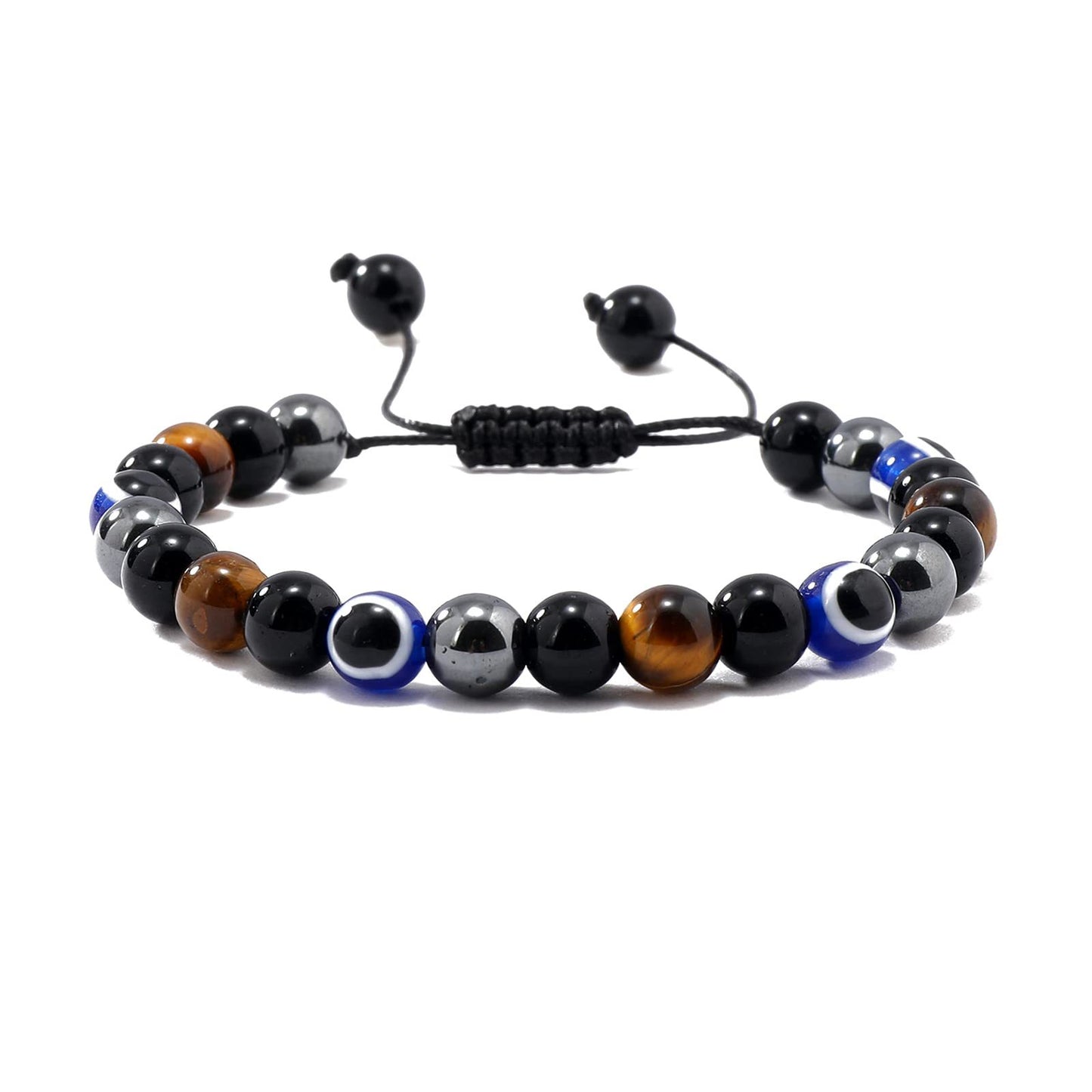 Evil Eye String Beads Woven Obsidian Bracelets