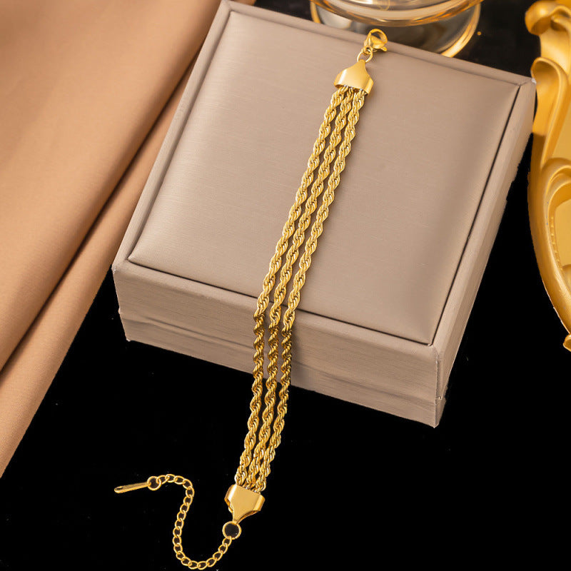 Titanium Steel Female Gold Fashion Light Luxury High Bracelets