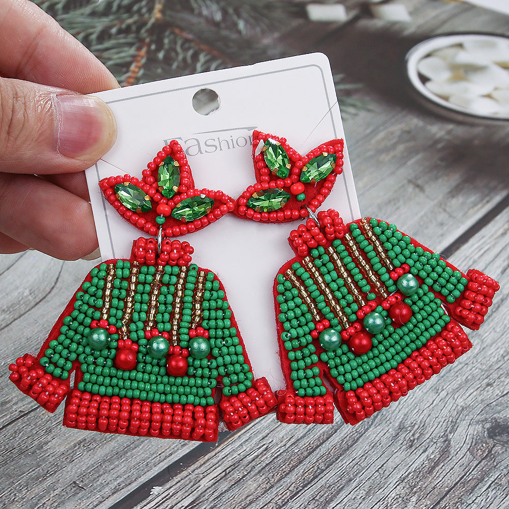 Bead Exaggerated Personalized Handmade Beaded Ethnic Earrings