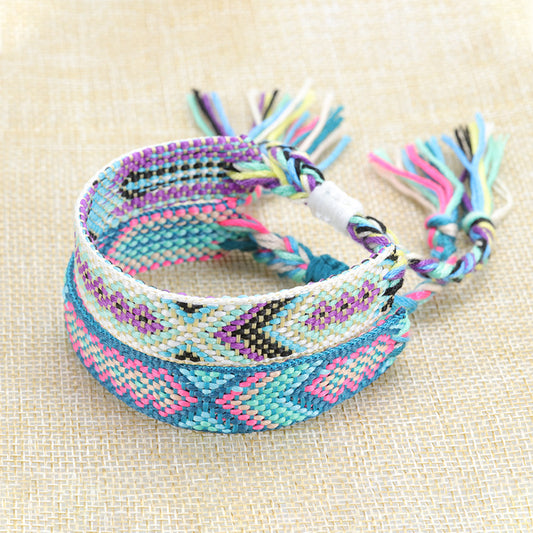 Nepal Ethnic Style Woven Colorful Tassel Lucky Friendship Bracelets