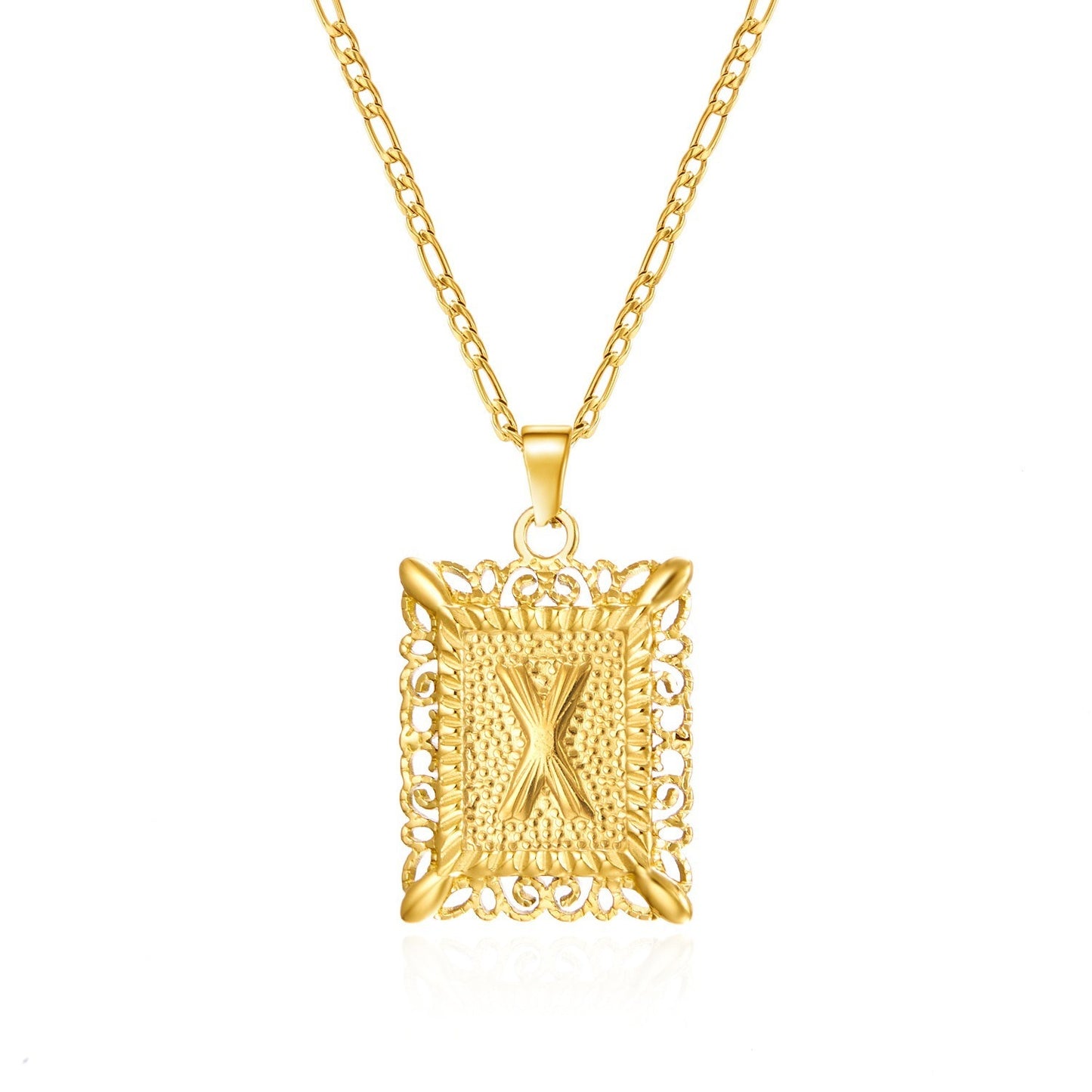 Clavicle Square Tag Gold-plated Does Not Necklace