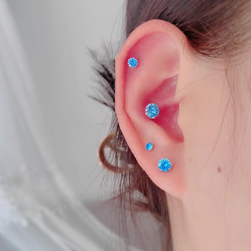 Women's Ocean Blue Sterling Sier Round Zircon For Affordable Luxury Fashion Rings
