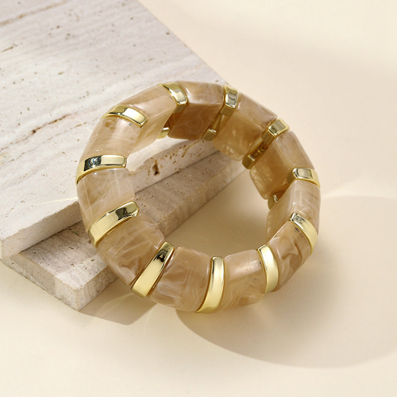Women's Fashion Vintage Acrylic Elastic Elegant Bracelet