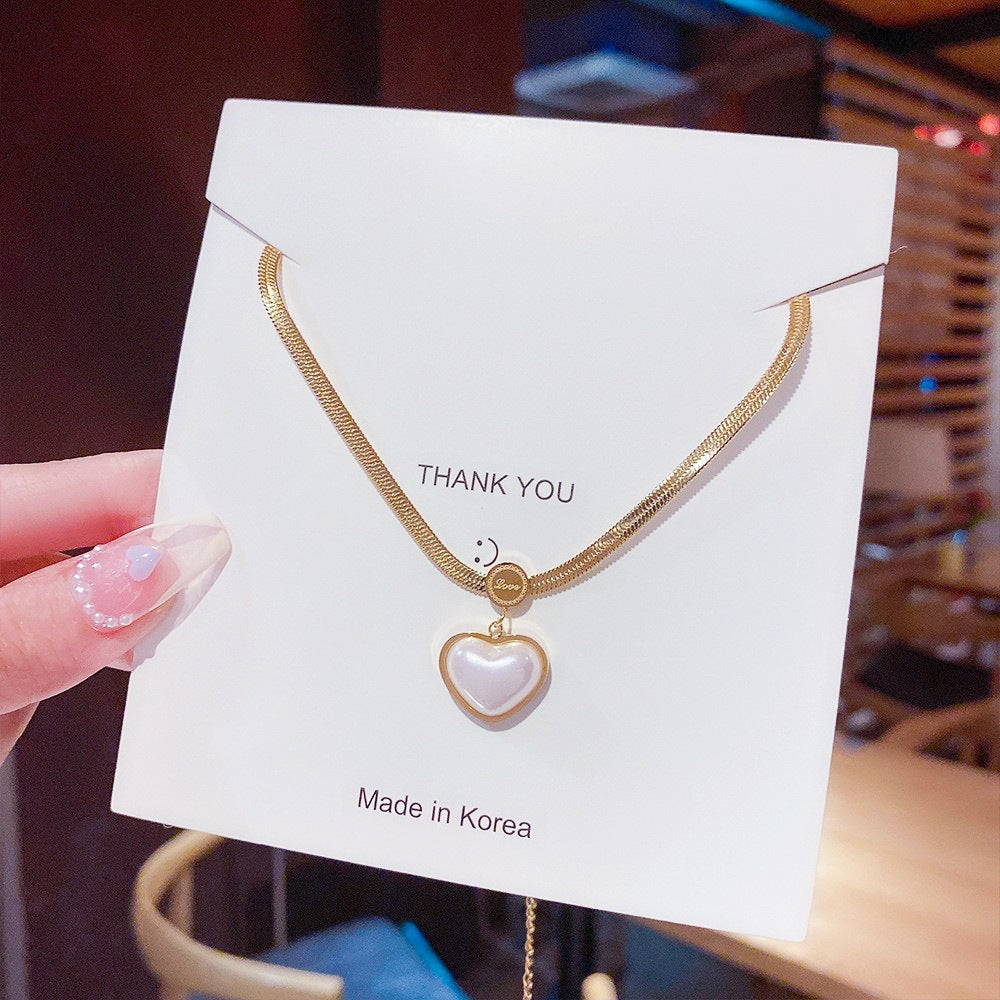 Women's Summer Fashion Heart For Design Simple Light Luxury Cold Style Necklaces