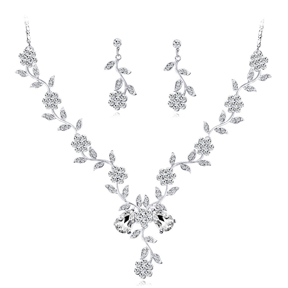 Women's Suite Splendid Diamond Geometric Crystal Flowers Jewelry Set